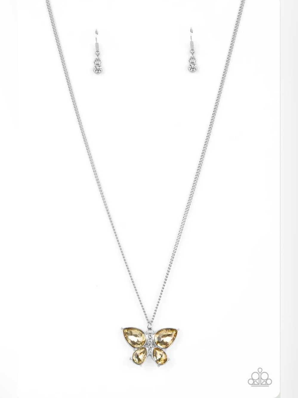 Paparazzi free flying flutter yellow necklace Set NEW